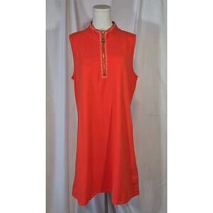 Spartina 449 Serena Red Sleeveless Cotton Half Zip Dress XL